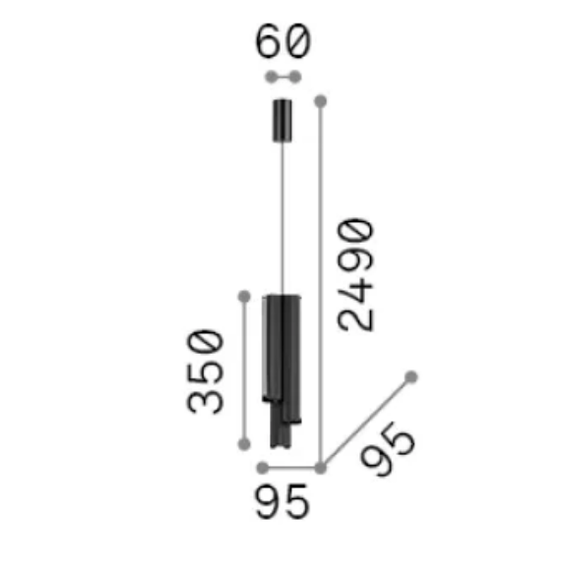 LED Полилей DORICA SP3 D90 NERO 366487 Ideal Lux | Osvetlenieto.bg