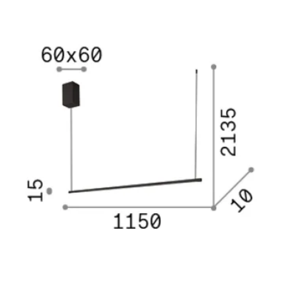 LED Полилей ESSENCE SP SQUARE BIANCO 3000K 367064 Ideal Lux | Osvetlenieto.bg