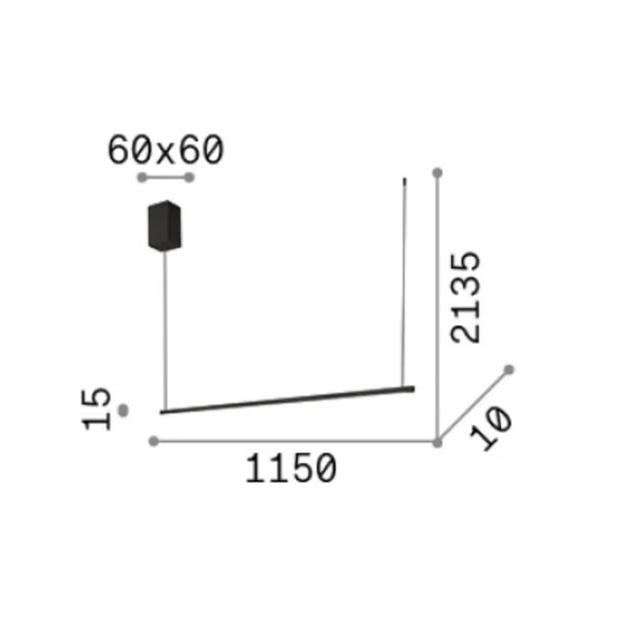 LED Полилей ESSENCE SP SQUARE NERO 3000K 371825 Ideal Lux | Osvetlenieto.bg