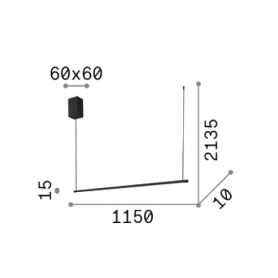 LED Полилей ESSENCE SP SQUARE OTTONE 3000K 371856 Ideal Lux | Osvetlenieto.bg