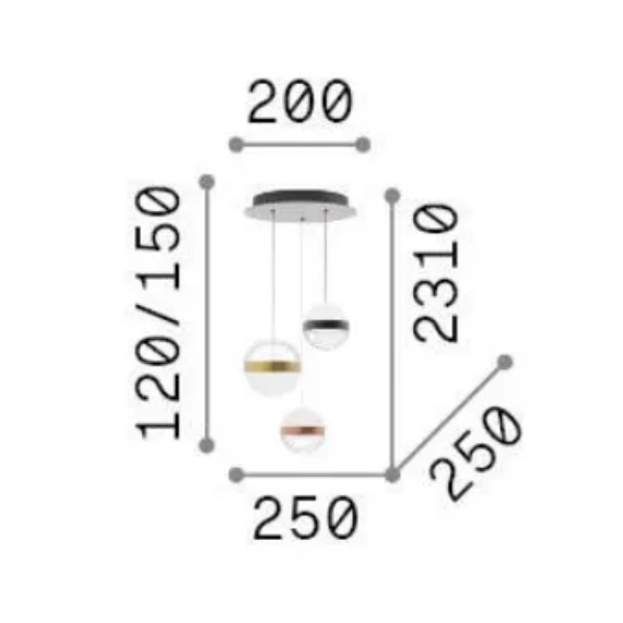 LED Полилей GALAXY SP3 342993 Ideal Lux | Osvetlenieto.bg