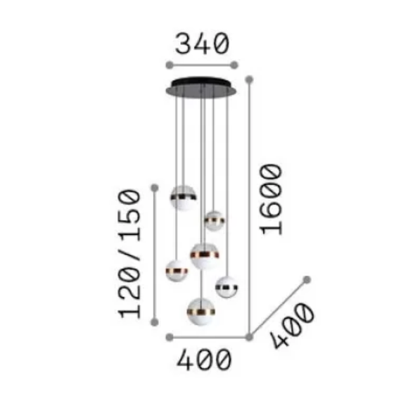 LED Полилей GALAXY SP6 321172 Ideal Lux | Osvetlenieto.bg
