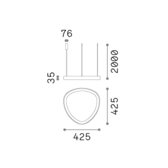 LED Полилей GEMINI SP D042 ON-OFF BIANCO 4000K 372129 Ideal Lux | Osvetlenieto.bg