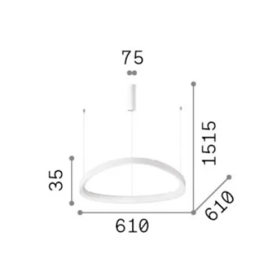 LED Полилей GEMINI SP D061 DALI/PUSH BIANCO 3000K 304717 Ideal Lux | Osvetlenieto.bg