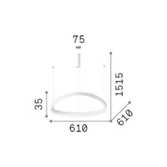 LED Полилей GEMINI SP D061 ON-OFF BIANCO 2700K 341552 Ideal Lux | Osvetlenieto.bg