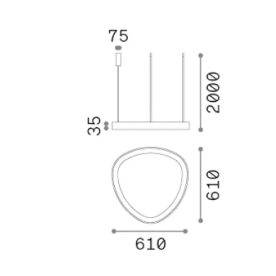 LED Полилей GEMINI SP D061 ON-OFF OTTONE 4000K 372174 Ideal Lux | Osvetlenieto.bg