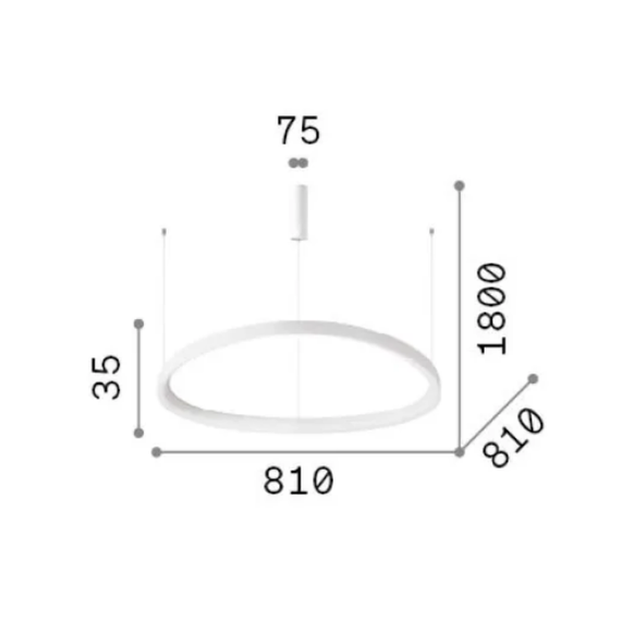 LED Полилей GEMINI SP D081 DALI/PUSH NERO 3000K 304724 Ideal Lux | Osvetlenieto.bg