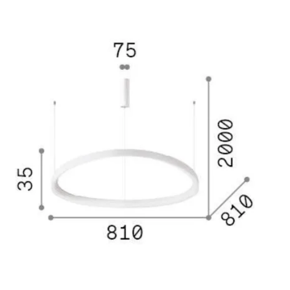 LED Полилей GEMINI SP D081 ON-OFF BIANCO 2700K 341583 Ideal Lux | Osvetlenieto.bg