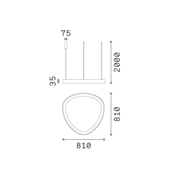 LED Полилей GEMINI SP D081 ON-OFF NERO 4000K 372198 Ideal Lux | Osvetlenieto.bg
