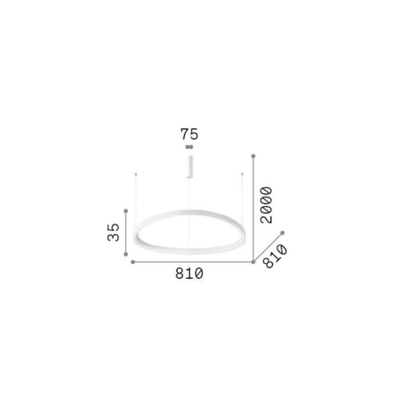 LED Полилей GEMINI SP D081 ON-OFF OTTONE 2700K 341606 Ideal Lux | Osvetlenieto.bg