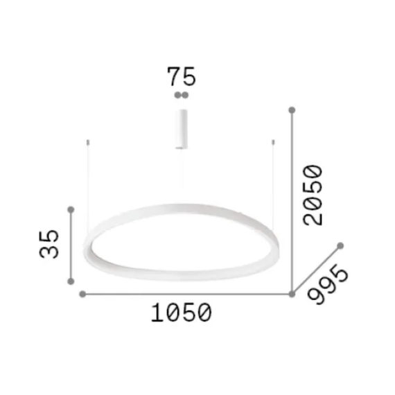 LED Полилей GEMINI SP D105 ON-OFF BIANCO 3000K 303895 Ideal Lux | Osvetlenieto.bg