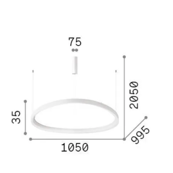 LED Полилей GEMINI SP D105 ON-OFF NERO 2700K 341620 Ideal Lux | Osvetlenieto.bg