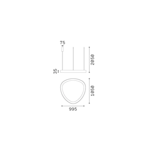 LED Полилей GEMINI SP D105 ON-OFF NERO 4000K 372228 Ideal Lux | Osvetlenieto.bg