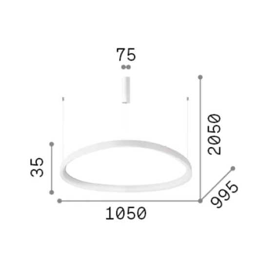 LED Полилей GEMINI SP D105 ON-OFF OTTONE 3000K 307701 Ideal Lux | Osvetlenieto.bg
