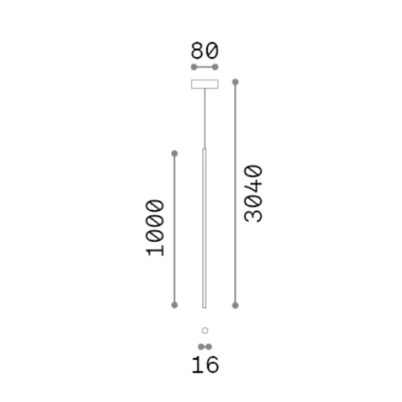 LED Полилей LOOK LED SP1 ROUND D16 H1000 ON-OFF OTTONE 3000K 351643 Ideal Lux | Osvetlenieto.bg