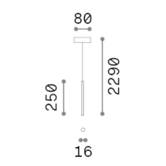 LED Полилей LOOK LED SP1 ROUND D16 H250 ON-OFF OTTONE 3000K 371023 Ideal Lux | Osvetlenieto.bg