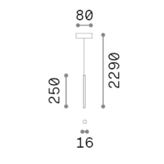 LED Полилей LOOK LED SP1 ROUND D16 H400 ON-OFF BIANCO 3000K 371030 Ideal Lux | Osvetlenieto.bg