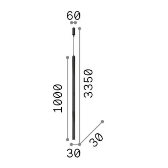 LED Полилей LOOK LED SP1 ROUND D30 H1000 DALI/PUSH NERO 3000K 321783 Ideal Lux | Osvetlenieto.bg
