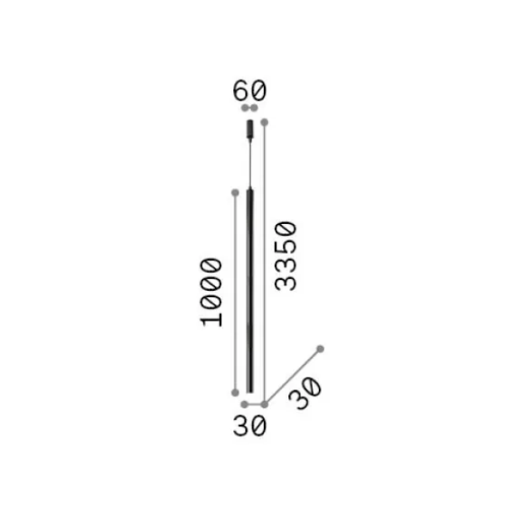 LED Полилей LOOK LED SP1 ROUND D30 H1000 ON-OFF BIANCO 3000K 142906 Ideal Lux | Osvetlenieto.bg