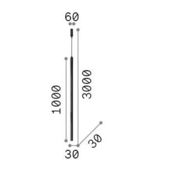 LED Полилей LOOK LED SP1 ROUND D30 H1000 ON-OFF OTTONE 3000K 339733 Ideal Lux | Osvetlenieto.bg