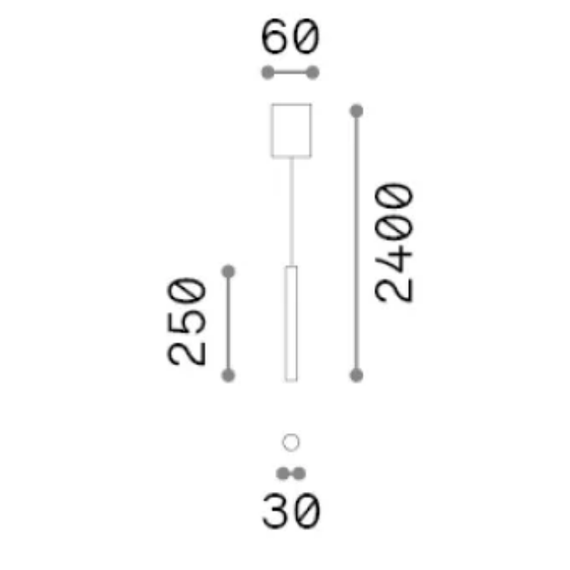 LED Полилей LOOK LED SP1 ROUND D30 H250 ON-OFF BIANCO 3000K 352114 Ideal Lux | Osvetlenieto.bg