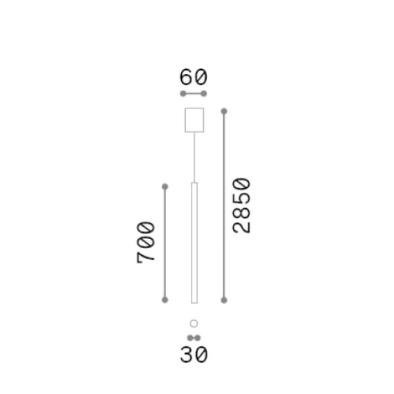 LED Полилей LOOK LED SP1 ROUND D30 H700 ON-OFF OTTONE 3000K 352121 Ideal Lux | Osvetlenieto.bg