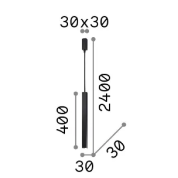LED Полилей LOOK LED SP1 SQUARE D30 H400 ON-OFF OTTONE 3000K 339740 Ideal Lux | Osvetlenieto.bg