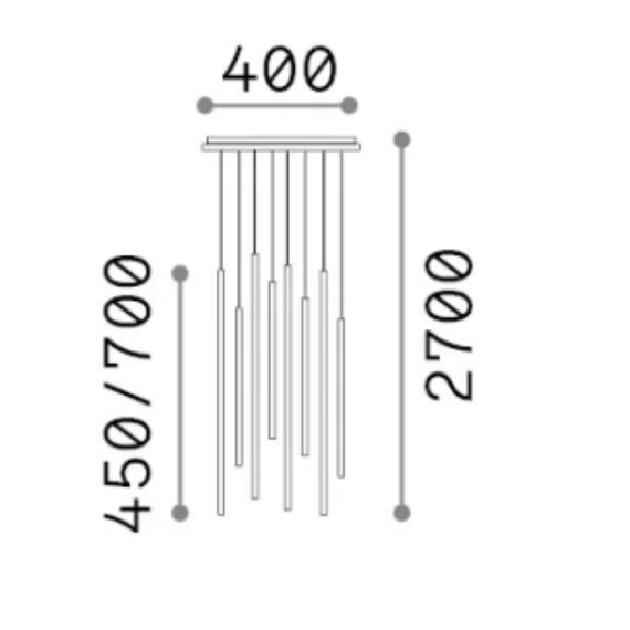 LED Полилей LOOK LED SP8 ROUND DROP D16 ON-OFF NE 3000K 371177 Ideal Lux | Osvetlenieto.bg