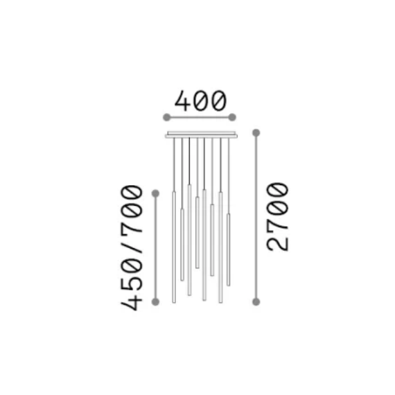 LED Полилей LOOK LED SP8 ROUND DROP D16 ON-OFF OT 3000K 371184 Ideal Lux | Osvetlenieto.bg