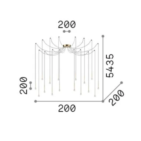 LED Полилей LUCCIOLA SP16 OTTONE 284019 Ideal Lux | Osvetlenieto.bg