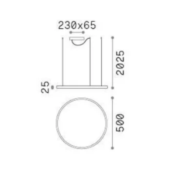 LED Полилей ORACLE SLIM SP D050 ROUND 2700K ON-OFF BI 342016 Ideal Lux | Osvetlenieto.bg