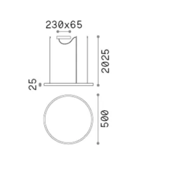 LED Полилей ORACLE SLIM SP D050 ROUND 3000K DALI BI 304373 Ideal Lux | Osvetlenieto.bg