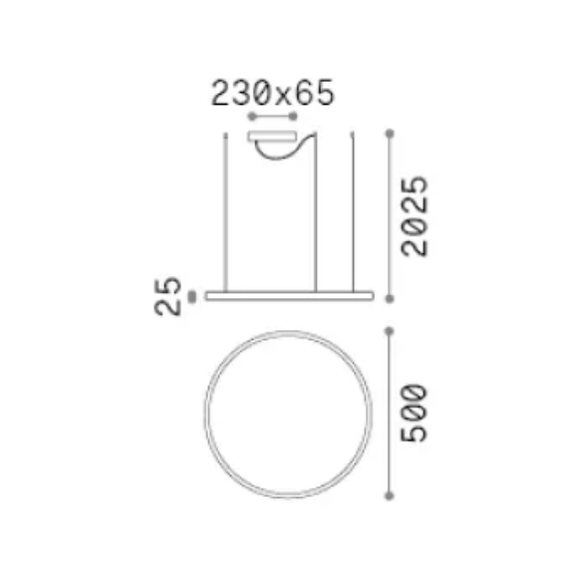 LED Полилей ORACLE SLIM SP D050 ROUND 3000K ON-OFF OT 370408 Ideal Lux | Osvetlenieto.bg