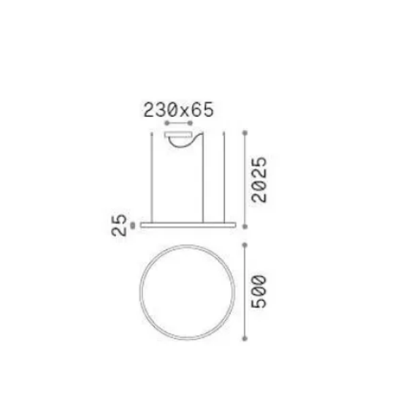 LED Полилей ORACLE SLIM SP D050 ROUND 4000K DALI NE 342023 Ideal Lux | Osvetlenieto.bg