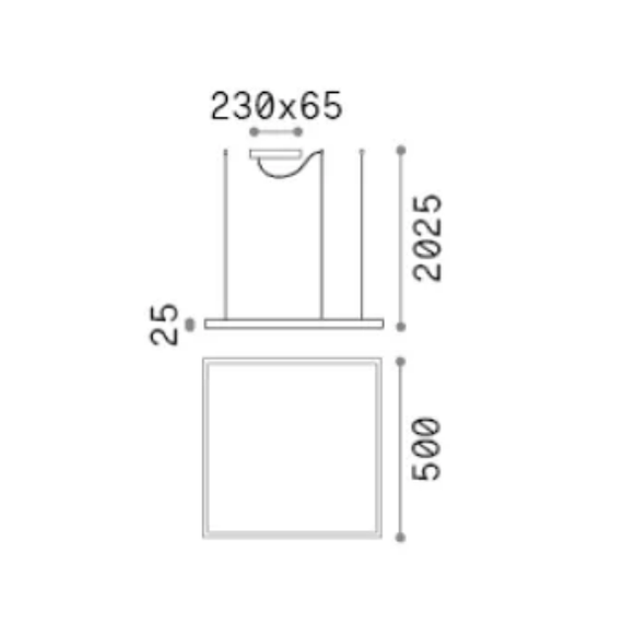 LED Полилей ORACLE SLIM SP D050 SQUARE 3000K ON-OFF OT 370415 Ideal Lux | Osvetlenieto.bg