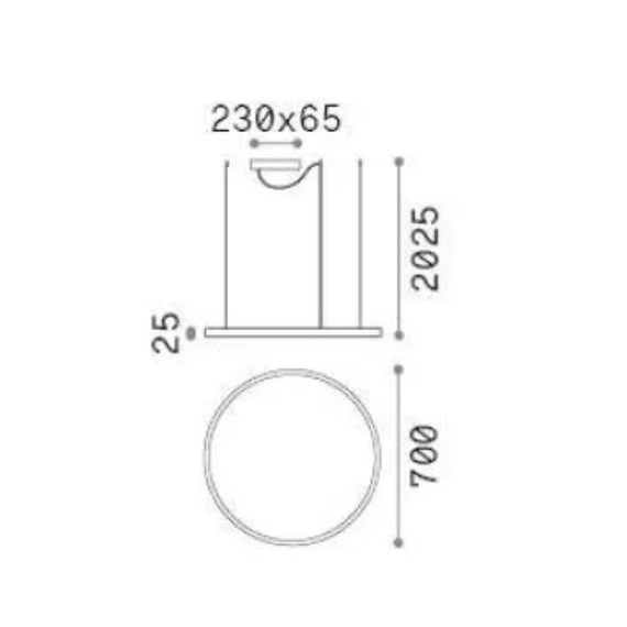 LED Полилей ORACLE SLIM SP D070 ROUND 2700K ON-OFF NE 342047 Ideal Lux | Osvetlenieto.bg