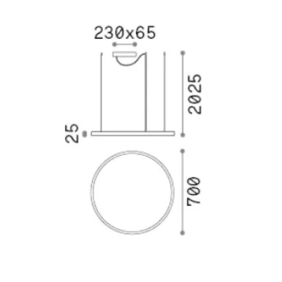 LED Полилей ORACLE SLIM SP D070 ROUND 3000K DALI BI 304403 Ideal Lux | Osvetlenieto.bg