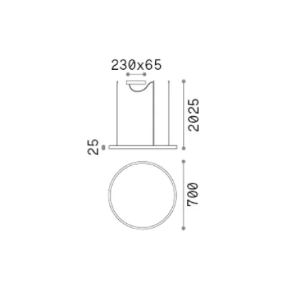 LED Полилей ORACLE SLIM SP D070 ROUND 3000K DALI NE 304397 Ideal Lux | Osvetlenieto.bg