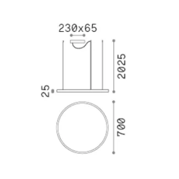 LED Полилей ORACLE SLIM SP D070 ROUND 3000K ON-OFF OT 370446 Ideal Lux | Osvetlenieto.bg