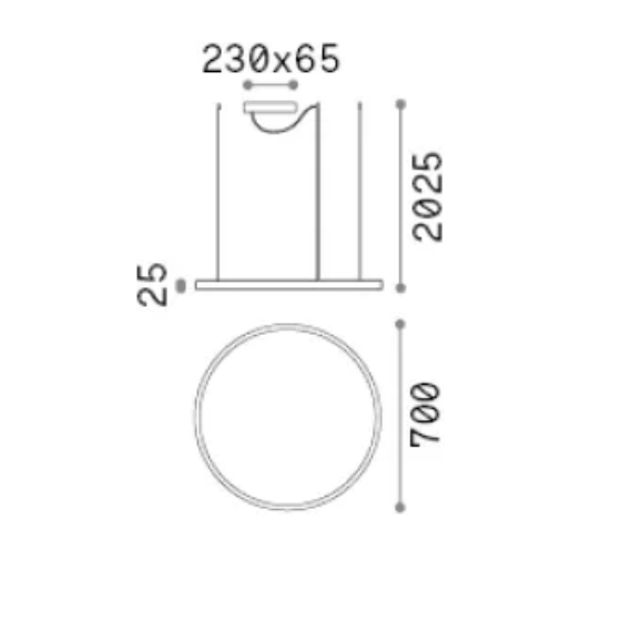 LED Полилей ORACLE SLIM SP D070 ROUND 4000K ON-OFF NE 304410 Ideal Lux | Osvetlenieto.bg
