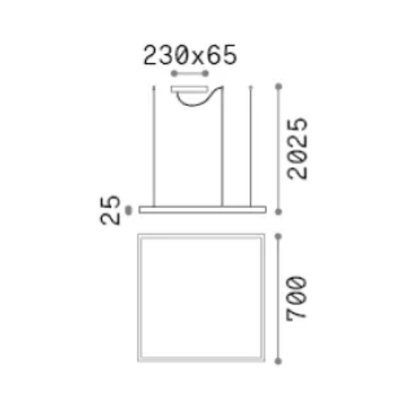 LED Полилей ORACLE SLIM SP D070 SQUARE 3000K ON-OFF OT 370484 Ideal Lux | Osvetlenieto.bg