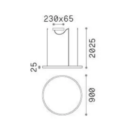 LED Полилей ORACLE SLIM SP D090 ROUND 2700K ON-OFF BI 342115 Ideal Lux | Osvetlenieto.bg