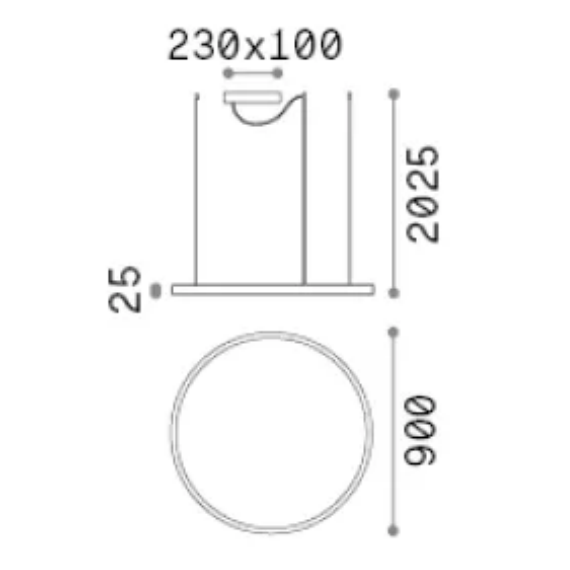LED Полилей ORACLE SLIM SP D090 ROUND 3000K DALI BI 304434 Ideal Lux | Osvetlenieto.bg