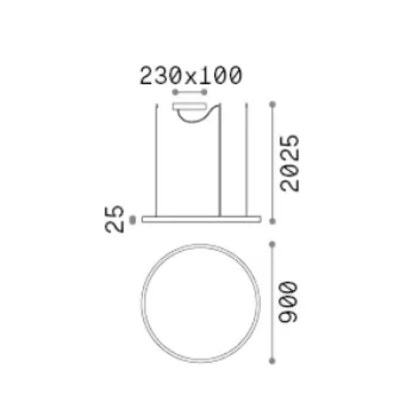 LED Полилей ORACLE SLIM SP D090 ROUND 3000K DALI NE 304427 Ideal Lux | Osvetlenieto.bg