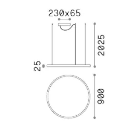 LED Полилей ORACLE SLIM SP D090 ROUND 3000K ON-OFF OT 370514 Ideal Lux | Osvetlenieto.bg