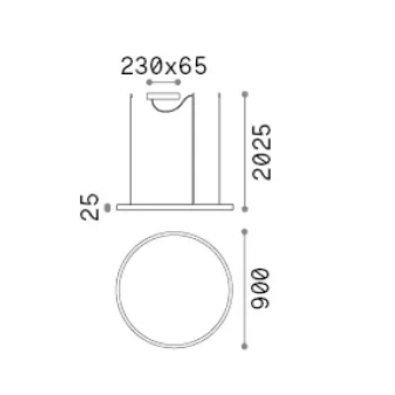 LED Полилей ORACLE SLIM SP D090 ROUND 4000K ON-OFF NE 304441 Ideal Lux | Osvetlenieto.bg