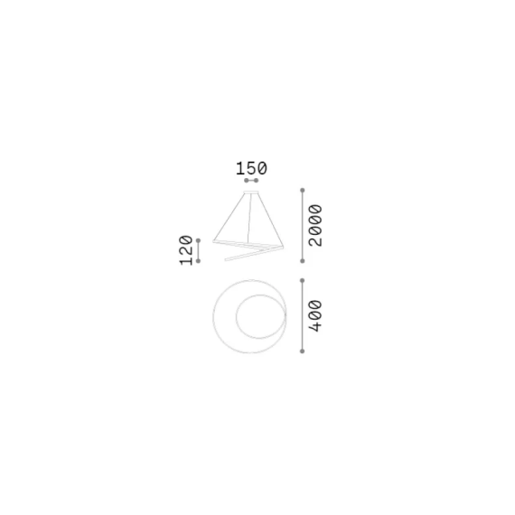 LED Полилей OZ SP D040 ON-OFF NERO 3000K 364957 Ideal Lux | Osvetlenieto.bg