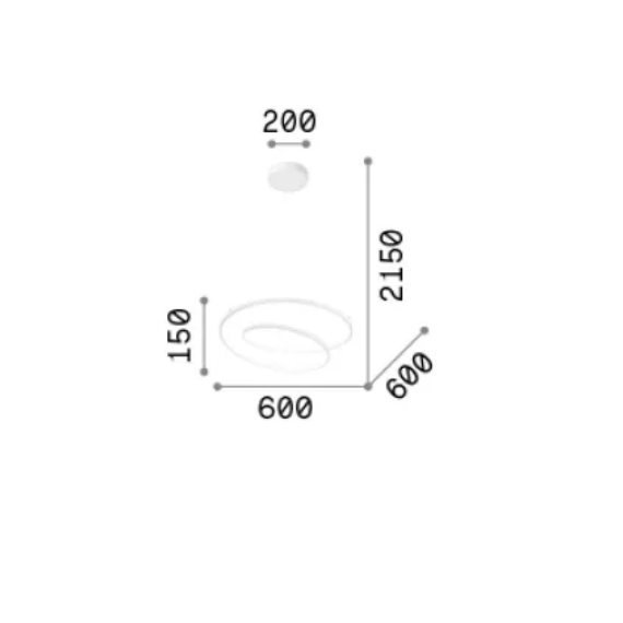 LED Полилей OZ SP D060 DALI NERO 3000K 304557 Ideal Lux | Osvetlenieto.bg