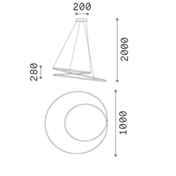 LED Полилей OZ SP D100 ON-OFF NERO 3000K 364896 Ideal Lux | Osvetlenieto.bg