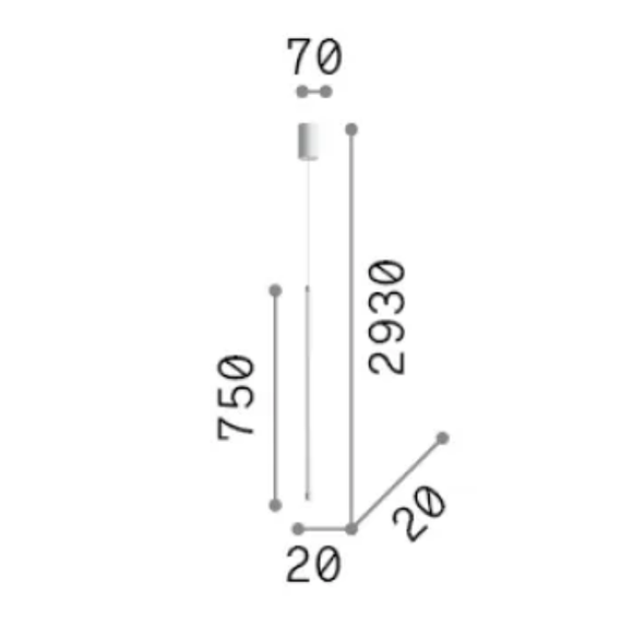 LED Полилей TUBIX SP D075 352671 Ideal Lux | Osvetlenieto.bg